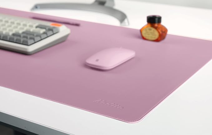 NODITO Dual-Sided Leather Desk Pad,Blotter for Laptop Computer,Mouse Pad,Writing,Drawing,Arts and Craft Mat (17"x24", Lilac)