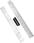 39in Clear Plastic Meter Stick with Handle, Detachable Sectional Teacher Ruler, Transparent Classroom Measuring Stick for Math Science Whiteboard Chalkboard