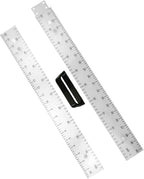39in Clear Plastic Meter Stick with Handle, Detachable Sectional Teacher Ruler, Transparent Classroom Measuring Stick for Math Science Whiteboard Chalkboard