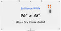 Large Glass Whiteboard, 96 x 48 Inches Magnetic Glass Dry Erase Board for Wall, 8' x 4' Brilliance White Board for Office, Home, School