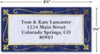 Colorful Images Imperial Foil Border Metallic Return Address Mailing Labels, Personalized with Names & Addresses, Set of 144 Custom Self Adhesive, Easy Peel Flat Label Sheets, 1-⅛ ”x 2-¼” Size