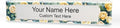 Signs ByLITA Floral Pattern Customized Nameplate | Golden Rose Personalized Full Color Acrylic Desk Sign