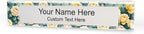 Signs ByLITA Floral Pattern Customized Nameplate | Golden Rose Personalized Full Color Acrylic Desk Sign