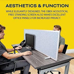 OBEX Acoustical Free Standing Privacy Screen, Cubicle Accessories Desk Privacy Panel, Desk Dividers for Office, Office Furniture Partitions Portable Sound Proof Dividers, 24" x 66", Overcast