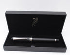 xixixiaozhu Metal Big Fountain Pen Set Medium Nib 0.7mm, Includes Ink Refill Converter, 5 Ink Cartridges & Gift Box (Medium Nib 0.7mm, Matte Black with Silvery Clip)