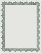 Geographics® 30% Recycled Blank Parchment Certificates, 8 1/2" x 11", Optima Green, Pack of 25