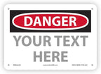 Custom OSHA Style Danger Sign 7" x 10" Aluminum Sign, Customizable "Your Text Here", by AccuformNMC Made in USA