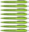 Personalized Ballpoint Pens - Retro -Retractable Click action - Custom - Black writing - Printed Name pens - Imprinted w/Your Logo or Message - Personalization - 12 qty/Box (Light Green)