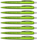 Personalized Ballpoint Pens - Retro -Retractable Click action - Custom - Black writing - Printed Name pens - Imprinted w/Your Logo or Message - Personalization - 12 qty/Box (Light Green)