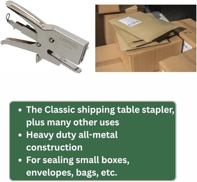 Klinch-Pak KP-R31 Heavy Duty Manual Plier Stapler - Blunt, Sword and Bag Sealer anvils Included. for Staples STCR5019, STH5019, JK694, Rapid 73. 1/4" - 1/2" SIM HD31 10540310