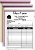 Personalized Invoice Book Custom 2 Part/3 Part Receipt Book Quote Estimate Order Forms Carbonless Form with Your Company Name Logo Address,2-10 Books (Style 12)