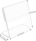 30 pack Small Acrylic Sign Holder 2.5 x 3.5 Inch,Mini Food Sign Labels for Party Buffet,L-Shape Name Card Display Holder,Clear Acrylic Sign Display Holder for Office, Store, Restaurant - Vertical