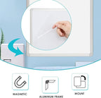 DEVELOP Large Grey Felt Bulletin & Magnetic Dry Erase Combo Board, 60 x 36 Inch Hanging Whiteboard/Grey Felt Bulletin Combination Board with Marker Tray, Pins, Eraser, Markers & Magnets
