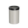 Gatco Modern Round Wastebasket, Matte Pearl and Matte Black Combo - Stainless Steel Trash Can with Removable Lid, Leakproof, 3 Gallon Capacity for Bathroom, Bedroom, Kitchen, or Office