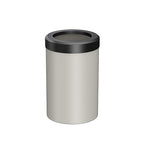 Gatco Modern Round Wastebasket, Matte Pearl and Matte Black Combo - Stainless Steel Trash Can with Removable Lid, Leakproof, 3 Gallon Capacity for Bathroom, Bedroom, Kitchen, or Office