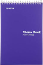 Mintra Office Steno Book - (BRIGHTS - Purp/Wht/Teal/Orange) - Poly Cover, 6" x 9", 100 sheets, Narrow Ruled for Writing Notes for school, office, work, 6x9 steno notepad, top bound spiral (8 PACK)