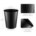 Monarch Abode Metal Bathroom Trash Can – Waste Basket for Bedroom, Office Desk, & Dorm, Hand Hammered, Durable Decorative Black Small Trash Can Bathroom Garbage Bin Wastebasket