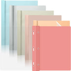 6 PCS Retro Plastic Report Covers with 3 Prongs Clear Front Presentation Folders 3 Prong Folders for Resume Portfolio Document Report Letter Proposal School Classroom Office Supplies (Vintage)
