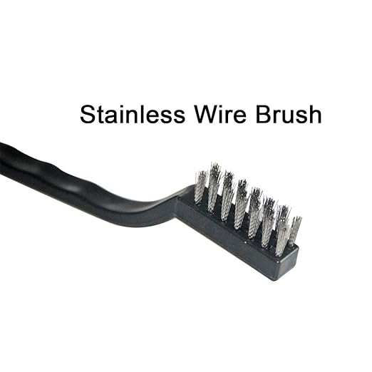 YiwerDer 9PCS MINI Wire Brushes, Stainless Steel Brush Set, Curved Handle Scratch Toothbrush, Cleaning Welding Slag and Rust