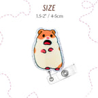 3PC Meme Animals Badge Reels Cute Funny Meme Hamster Crying Cat Cartoon Retractable ID Clip Holder Nurse Accessories Decorative Office Supplies Gifts for RN Healthcare Workers Medical Assistant