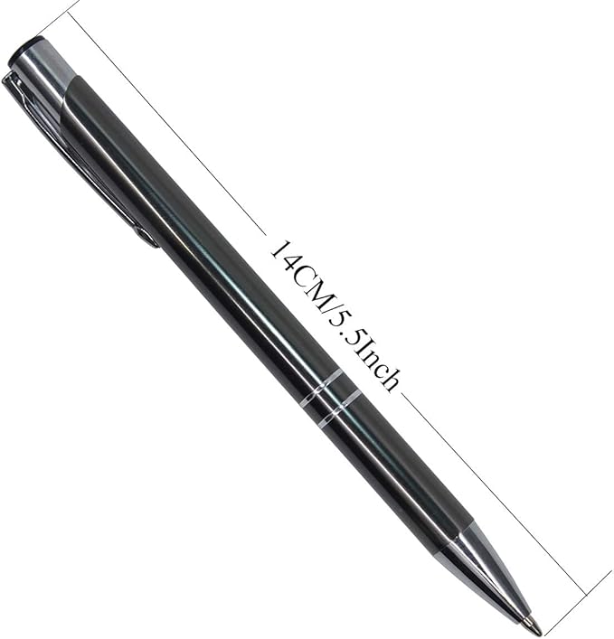 HH-STUDIO CUSTOM 50 Promotional Metal Ballpoint Pen Engraved With Your Logo Company Info or Message