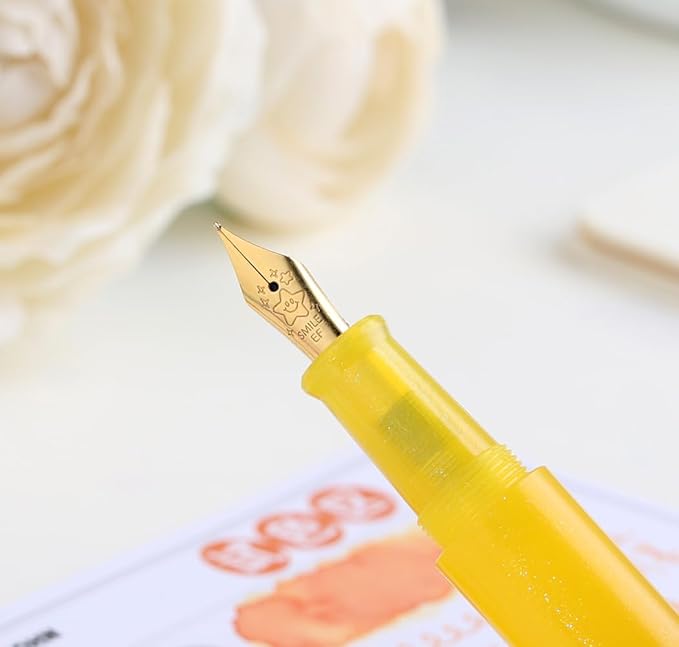 czxwyst Majohn Wancai 2.0 Mini Pocket-Size Eyedropper Fountain Pen (EF Nib 0.38mm, Lemon Yellow)
