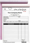 Custom Carbonless Sales Invoice Form Books for Small Business, Personalized NCR 2-Part Receipt Book with Carbon Copies, Cover Add Company Name, Address and Number Printed