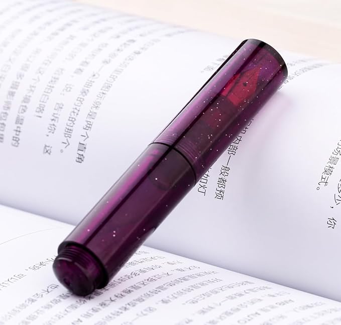czxwyst Majohn Wancai 2.0 Mini Pocket-Size Eyedropper Fountain Pen (F Nib 0.5mm, Starry Purple)