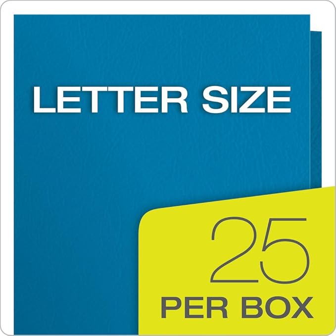 Oxford Twin-Pocket Folders, Textured Paper, Letter Size, Light Blue, Holds 100 Sheets, Box of 25 (57501EE)