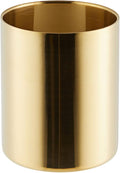 Juvale Desk Organizer Pen & Pencil Holder - 3.2 x 3.9 in, Gold Stainless Steel - Desk Supply Organizer with Gold Pen Cup, Makeup Brush Cup & Vanity Brush Holder