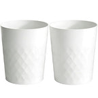 HOLTPHILI Bathroom Trash Can 1.8 Gallon Garbage Can Waste Basket Recycling Bin for Dorms Bedrooms Offices Kitchens, 2 Pack White