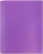 JAM PAPER Plastic 2 Pocket POP Folders - Durable School Folders with Metal Prongs Fastener Clasps - Purple - Bulk 48/Pack