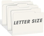 File Folder, RAZCC 150 Pack 1/3 Cut Tab File Folders Letter Size, Folders for Dcouments, Folders with Tab Great for Organizing and Easy File Storage, White