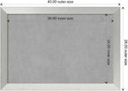 Amanti Art Silver Framed Magnetic Board 28x40 Large Vision Board for use with Magnets, 100% Metal Sheet to Display Items as Office Decor or for Home Organization in mudroom, Kitchen or Kids Room