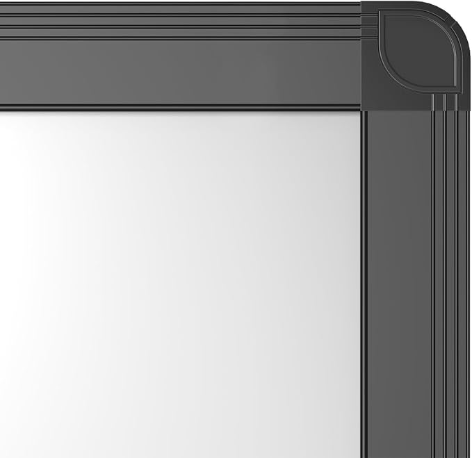 VIZ-PRO Magnetic Dry Erase White Board, 96 X 48 Inches, Black Aluminium Frame