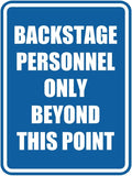 Portrait Round Backstage Personnel Only Beyond This Point Door or Wall Sign Easy Installation | Music | Concert | Festivals Sign (Blue) - Medium