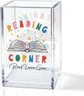 QYUVK Reading Corner Acrylic Cosmetic Holder, Crown Clear Makeup Brush Holder, Ideal for Bathroom Jewelry Accessories Holding, Christian Bible Verses Gifts for Women Girlfriend Her