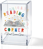 QYUVK Reading Corner Acrylic Cosmetic Holder, Crown Clear Makeup Brush Holder, Ideal for Bathroom Jewelry Accessories Holding, Christian Bible Verses Gifts for Women Girlfriend Her