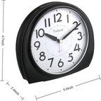 Tinload 5.5" Large Analog Alarm Clock Silent Non Ticking, Gentle Wake, Beep Sounds, Increasing Volume, Battery Operated Snooze and Manual Light, Easy Set, Black (Best for Elder)