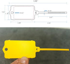 100pcs Reusable Blank Plastic Tags Ties Key Tags 1.45"*2.48" Serrated Tension Sealing Strap with Large Label Plastic Tie Mark Label Waterproof Hang Sign Write on Tag (Yellow, 100pcs)