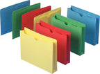 Smead File Jacket, Reinforced Straight-Cut Tab, Flat-No Expansion, Letter Size, Assorted Colors, 100 per Box (75613)