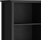 SIMPLIHOME Artisan Bookcase - 72 inch Tall 5-Shelf Solid Wood Bookshelf in Black, Contemporary Storage for Living Room, Study Room or Office with Adjustable Shelves and Decorative Side Panels