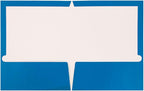 JAM PAPER Laminated Two Pocket Glossy School Folders - Letter Size - High Gloss Blue - Bulk 100/Box