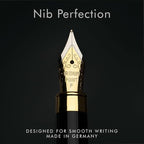 Wordsworth & Black Fountain Pen Set, Luxury Bamboo Wood - Fine Nib, Gift Case; Includes 6 Ink Cartridges, Ink Refill Converter -Journaling, Calligraphy; Drawing, Smooth Writing [Rosewood]