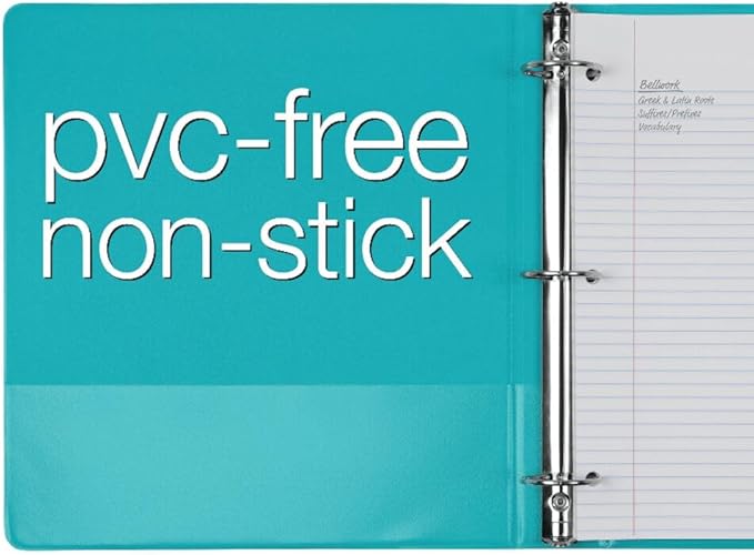 Oxford Cardinal 3 Ring Binders, Binders for School and Office, Durable 1.5 Inch, Round Rings, Holds 350 Sheets, ClearVue Presentation View, Non-Stick, Assorted Bright Colors, 4 Pack (79553)