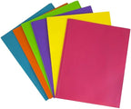 JAM PAPER Plastic Color POP Folders - 2 Pocket Durable Folders with Metal Prongs Fastener Clasps - Assorted Fashion Colors - 6/Pack