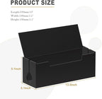 Cable Management Box, 2 Open Slots Cords Hider Box, Under Desk Power Strip Organizer and Floor Cables Storage, Black