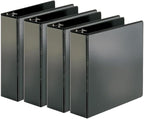 Cardinal Performer 3-Ring Binders, 3", Non-Locking Slant-D Rings, 725-Sheet Capacity, ClearVue Presentation, Non-Stick, PVC-Free, Black, 4-Pack (27601)