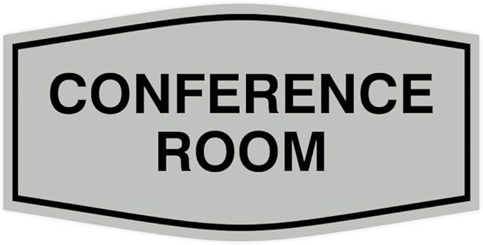 Fancy Conference Room Sign (Light Grey/Black) - Large