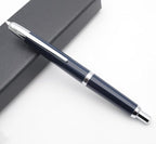 JINHAO 20 Press Fountain Pen, Retractable Capless Resin Pen with Ink Converter (F Nib 0.5mm, Dark Blue)